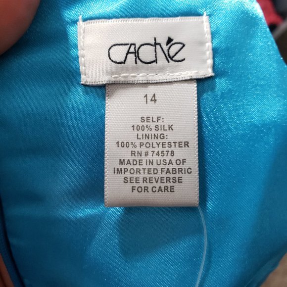 Cache Silk Strapless Dress Size 14 - Picture 11 of 12